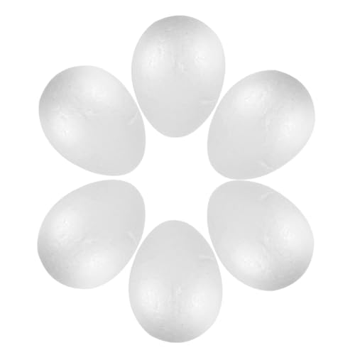 UPKOCH 6 Stück Teiliges Kunststoffeier für DIY Projekte Weiße Schaum Eier zum Malen und Dekorieren für Ostern und Fotografie Bastelmaterialien für Erwachsene von UPKOCH