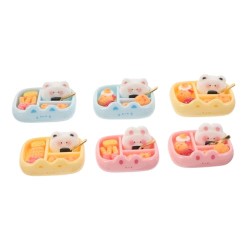 UPKOCH 6 Stück Teiliges Miniatur Bento Sushi Präzise Resin Dekoration Japanische Miniatur Lebensmittelmodelle Niedliche Essensornamente für Puppenhaus und Mikro von UPKOCH