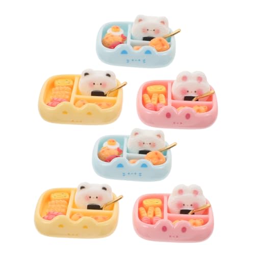 UPKOCH 6 Stück Teiliges Miniatur Bento aus Resin Niedliche Japanische Sushi Mahlzeiten Detailreiche Miniatur Essensboxen für Puppenhausdekoration und von UPKOCH