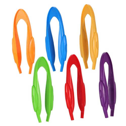 UPKOCH 6 Stück Teiliges Pinzettenset aus Buntem Kunststoff Ergonomisch Geformt für Kleine Hände Leicht und Langlebig für Montessori und Naturwissenschaftliche Experimente im Kindergarten von UPKOCH