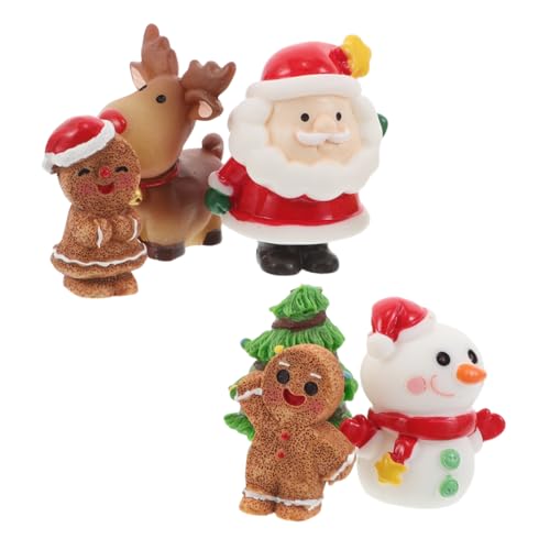 UPKOCH 6 Stück Teiliges Weihnachts Cake Topper mit Mini Lebkuchenmann Weihnachtsmann Schneemann Baum und Rentier Figuren für Festliche Tisch Mikrolandschaftsdekorationen für Party und UPKOCH 6 Stück Teiliges Weihnachts Cake Topper mit Mini Lebkuchenmann Weihnachtsmann Schneemann Baum und Rentier Figuren für Festliche Tisch Mikrolandschaftsdekorationen für Party und von UPKOCH