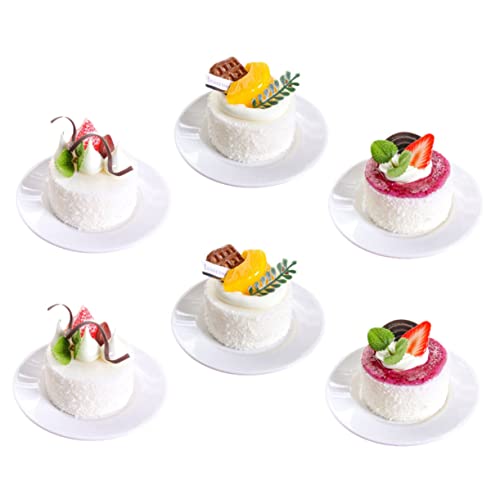 UPKOCH 6 Stück Tortenmodelldekorationen Wohnkultur gefälschter Kuchen gefälschte Kuchen Kuchen-Requisite Essen vorgeben Künstliche Kuchenmodell Kuchenschaum Kuchendummies Faux Cake Pu von UPKOCH