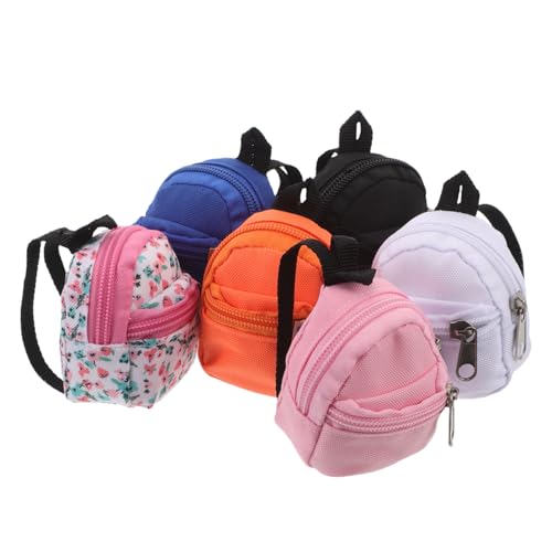 UPKOCH 6 Teiliger Reißverschlussrucksack Für Puppen Kinderrucksack Schulbedarf Für Puppenhaus Requisiten Miniatur Puppenschultaschen Kleiner Rucksack Mini Rucksack Kleine von UPKOCH