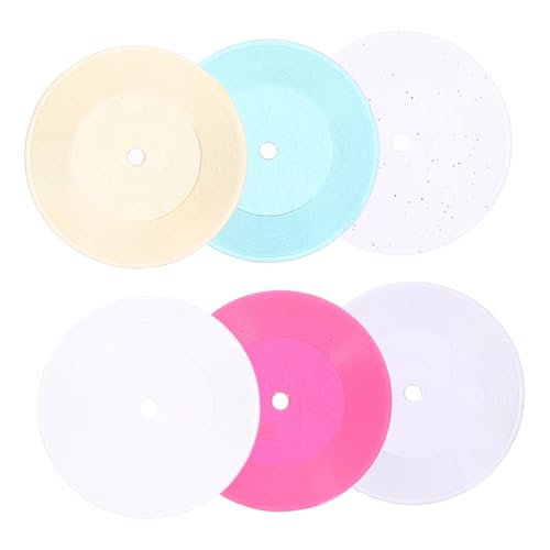 UPKOCH 6stücke Teiliges Miniatur Schallplatten Modell Für Puppenhaus Vintage Deko Farben Hochwertige Kunststoffmaterialien Realistische Miniaturaccessoires Für Kreative Gestaltung von UPKOCH