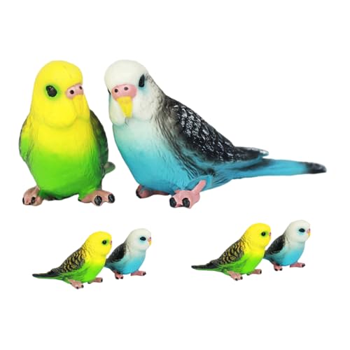 UPKOCH 6-teilige Spielzeug-papageienfigur: Realistisches Vogeltiermodell – Kleines Sittich-Ornament – ​​realistische Vogel-ornamentfigur, Papageienmodell, Spielzeug-gartenskulptur von UPKOCH