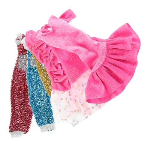 UPKOCH 6-teiliges Meerjungfrau-Abschlussballkleid Für Puppen, Einschultriges Satinkleid, Glitzernder Prinzessinnenrock, Ideal Für Hochzeiten Und Formelle Veranstaltungen von UPKOCH