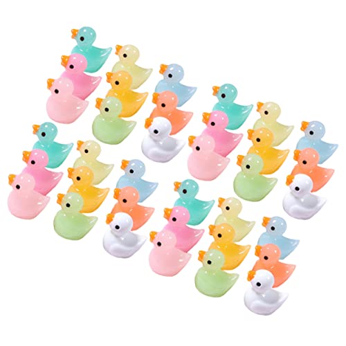UPKOCH 60 STK leuchtende Entenverzierung ducken Mini-Frösche Frosch kleine Enten cutermesserser heusgen geschebke bescherung stieltopf kleine Harztiere Minifiguren dekorieren von UPKOCH