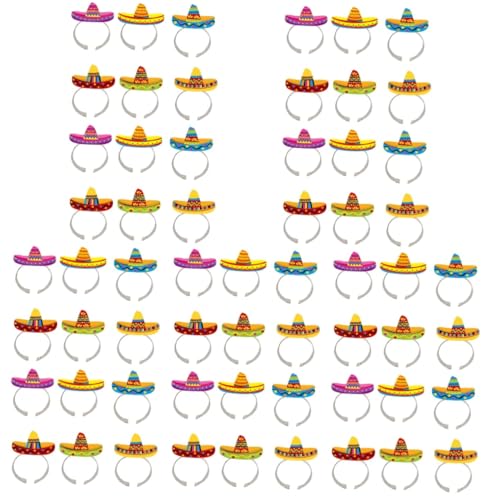 UPKOCH 60 Stk Mexikanisches Stirnband Mini-haargummis Fiesta-hut Cinco De Mayo Sombrero-stirnbänder Mexikanische Hüte Hawaiianischer Hut Baby Mexiko Papier Erwachsener von UPKOCH