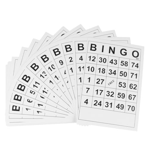 UPKOCH 60 Stück Bingokarten aus Beschichtetem Papier Langlebig und Ungiftig Einfache Spielweise für Familienspaß und Intellektuelle Entwicklung Geeignet für Partys und Bildungsspiele von UPKOCH