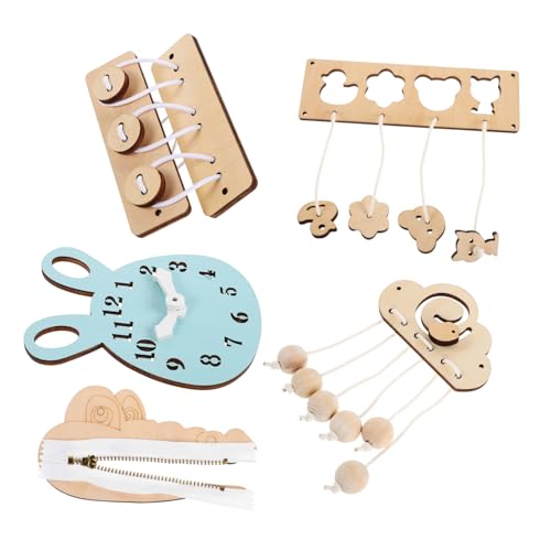 UPKOCH 6Er Set Vorschulspielzeug bastelset für interaktives Interaktive Spielzeuge beschäftigungsbrett Montessori besetztes Brett multifunktionales Busy Board hölzern von UPKOCH