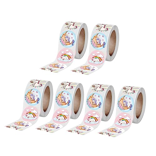 UPKOCH 6Rollen Selbstklebende Cartoon Siegelaufkleber Mit Entzückenden Tieren Belohnungsaufkleber Für Scrapbooking Und Basteln von UPKOCH
