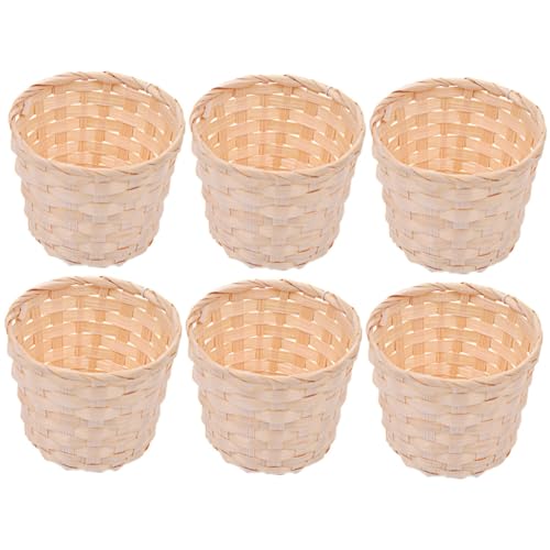 UPKOCH 6St Blumenkorb runder Korb Tartan-Pflanzen Rückfluss Zierpflanzen verzinkte Eimer für Party ablagekörbe kühlkorb einkaufskorb rustikaler Korb Mini-Geflechtkörbe ohne Griffe Bambus UPKOCH 6St Blumenkorb runder Korb Tartan-Pflanzen Rückfluss Zierpflanzen verzinkte Eimer für Party ablagekörbe kühlkorb einkaufskorb rustikaler Korb Mini-Geflechtkörbe ohne Griffe Bambus von UPKOCH