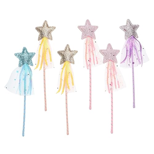 UPKOCH 6St Fairy Wand Toys игрушки для девочек mädchen Toy for The Teachers Bausatz Welt Feenkuchendeckel Zauberstäbe Feenstab tragbare Engelsstäbe Pailletten von UPKOCH