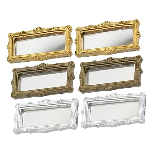 UPKOCH 6St Mini-Spiegel-Ornamente puppenhauszubehör für freundinen Wohnszenen Dekoration Spiegel-Kit puppenhaus Spiegel Puppenhausverzierung Kleiner Spiegelbausatz Harz von UPKOCH