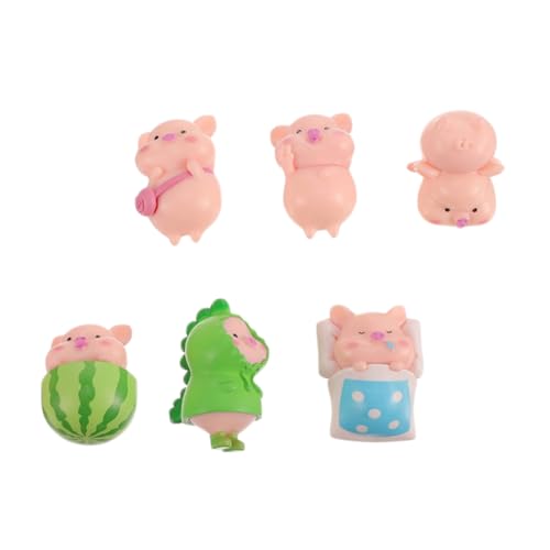 UPKOCH 6St Piggy Mikrolandschaft Riese Plüschtiere Frosch Frösche Figuren Miniature Pig Decoration Piggy doll Toy Miniature Piggy doll Bonsai-Ornamente Miniatur-Schweinchen PVC von UPKOCH