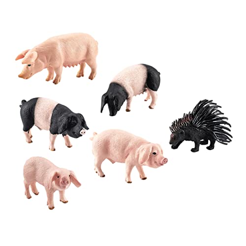UPKOCH 6st Simulations Modell Mini- -Modell 3D Spielset Schweinemodell Spielzeug Kinder Dekor Tischminiaturen Kinderspielzeug Tier Ornamente PVC Ohren Fallen Lassen von UPKOCH