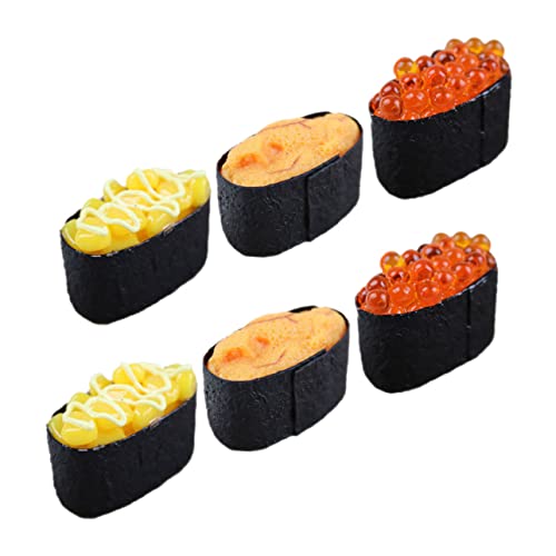 UPKOCH 6St Sushi-Simulation Showcase künstliche Nahrung Japanisches Essen gefälschtes Essen Spielzeuge gefälschtes Japanisches Sushi lebensechtes Onigiri-Modell Mini Brot von UPKOCH