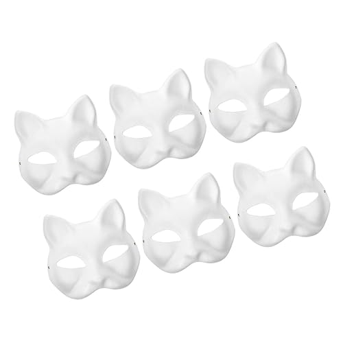 UPKOCH 6st Handbemalte Maske Halloween Masken Leere Diy-masken Katzenmasken Für Erwachsene Maskerade Masken Masse Handgemachte Masken Tiermasken Zum Selbermachen Weiß Zellstoff UPKOCH 6st Handbemalte Maske Halloween Masken Leere Diy-masken Katzenmasken Für Erwachsene Maskerade Masken Masse Handgemachte Masken Tiermasken Zum Selbermachen Weiß Zellstoff von UPKOCH