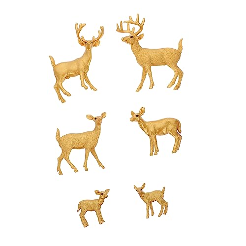 UPKOCH 6st Künstliche Hirsche Solide Verzierung Tierdekoration Mini-tierverzierung Kreativer Tierschmuck Tischdeko Tierische Desktop-Dekoration Desktop-Modell Für Golden PVC von UPKOCH