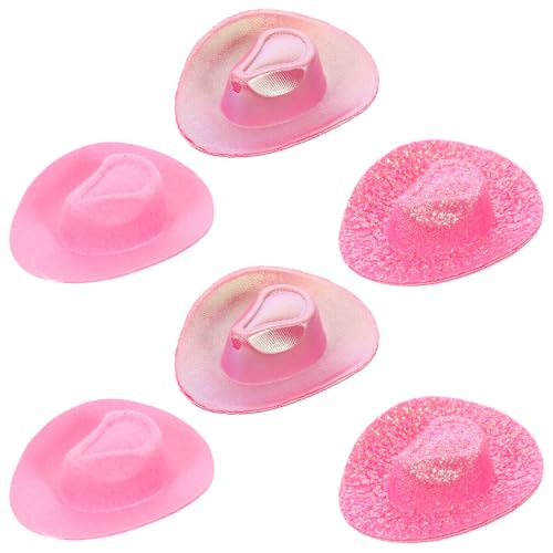 UPKOCH 6st Mini-cowboyhut Cowboy-Hut Cowboy-Cowgirl-Hut Strohhut Cowgirl-hüte Für Damen Kleiner Hut Hüte Masse Hut Stroh Kinderhüte Hut Frauen Kleine Hüte Basteln Kunstleder von UPKOCH