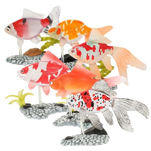 UPKOCH 6 Stück Zierfische Modell Wassertisch Spielzeug Entwicklungs-Montessori-Spielzeug Aquarium Fisch Ornament Tierfiguren Aquarium Meer Tiermodell Meerestiermodell PVC von UPKOCH