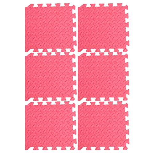 UPKOCH 6stücke Dicke Eva Puzzlematten Mit Blattmuster rutschfeste Bodenfliesen Für Junge Mädchen Schützende Unterlage Rot Für Spielzimmer Wohnzimmer Und Eingänge von UPKOCH