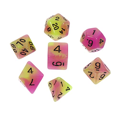 UPKOCH 7 Stück Leuchtendes Würfelset Zubehör Für Partywürfel Gaming-würfel-Requisiten Lustige Würfelspiel-Requisiten Unterhaltungswürfel Spielwürfel Würfel Für Rollenspiele Harz Grün von UPKOCH