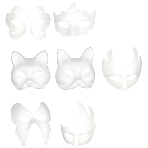 UPKOCH 7 Stück weiße Zellstoffmaske selber machen DIY-Halloween schmucklos Papier Karikatur halloween masken halloweenmaske zwillengummi Party-Maske DIY maske UPKOCH 7 Stück weiße Zellstoffmaske selber machen DIY-Halloween schmucklos Papier Karikatur halloween masken halloweenmaske zwillengummi Party-Maske DIY maske von UPKOCH