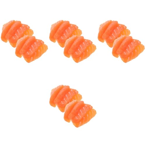 UPKOCH 8 Stück Simulations-Lachs-Sushi-Teller-Dekorationen Küchen-Requisiten Für Zuhause Simulation Von Lebensmitteln Sashimi-Scheibenmodell Simulierte Lachs-Requisiten von UPKOCH