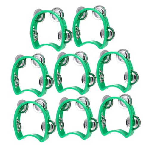 UPKOCH 8 Stück Grünes Teiliges Tamburin mit Metallglöckchen Dicke Konstruktion Rhythmisches Musikinstrument für Frühkindliche Musikförderung Teamspiel und Kreative Klangentdeckung von UPKOCH