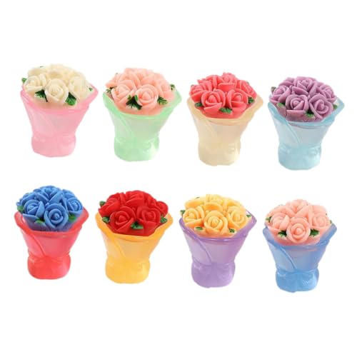 UPKOCH Realistische Mini-rosensträuße 8-teiliges Künstliches Blumenarrangement Ideal Für Bastelprojekte Heimdekoration von UPKOCH