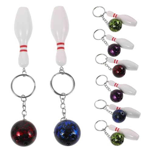 UPKOCH 8 Stück Teiliges Bowling Schlüsselanhänger Bowling Kugeln und Pins für Sportevents Partys Rucksackanhänger für Fans und UPKOCH 8 Stück Teiliges Bowling Schlüsselanhänger Bowling Kugeln und Pins für Sportevents Partys Rucksackanhänger für Fans und von UPKOCH