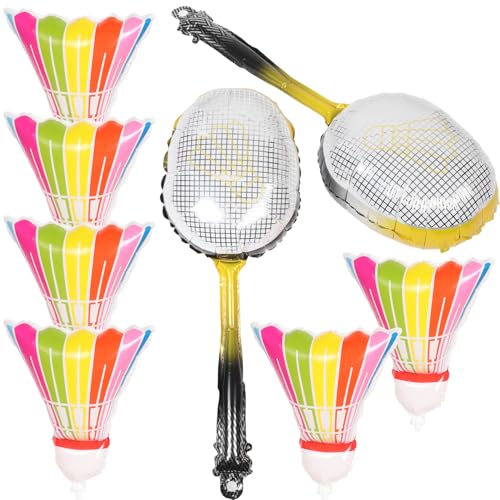 UPKOCH 8 Stück Teiliges Luftballons Badminton Racket Dekoration für Sport Themen Geburtstagsfeiern Aluminiumfolie Einfach Aufzuhängen Schnell Aufzublasen Langlebig und Geeignet für von UPKOCH