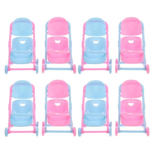 UPKOCH 8 Stück Teiliges Mini Puppenwagen Kunststoff Detailgetreu und Robust Kompakt für Rollenspiel Realistische Puppenhaus-zubehörteile für Fantasievolles Zuhause und Unterwegs von UPKOCH