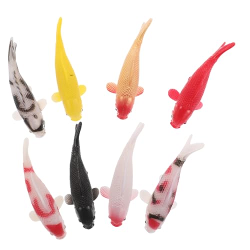UPKOCH 8 Stück Teiliges Miniatur koi Fisch Weichem PVC Authentische Langlebige Kleine Fischfigur für Wohn Fotodekoration Lichtecht Robust als Zierliche Aquarium Haushalt deko von UPKOCH