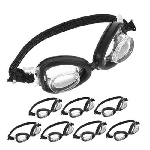 UPKOCH 8 Stück Teiliges Miniatur-schwimmbrillen aus Robustem Kunststoff Mini Puppen-schwimmbrillen für Puppen Langlebige DIY Puppenbrillen Zubehör für Puppenhaus und Rollenspiel von UPKOCH