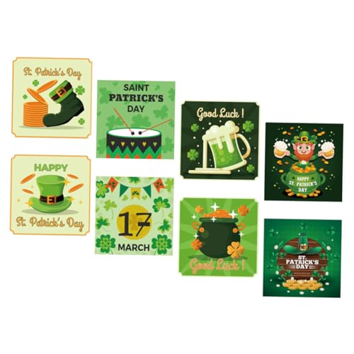 UPKOCH 8 Stück Teiliges Patrick's Day Flaschenaufkleber Dekorative Selbstklebende Etiketten für Weinflaschen für Irische Partys Scrapbooking Getränke und Glasflaschen Dekoration von UPKOCH