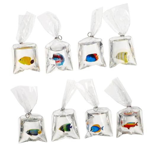 UPKOCH 8 Stück Transparente Fisch Anhänger Aus Kunstharz Für Armbänder Fisch Armband Charms Seefisch Charms Fisch Anhänger Zum Basteln Fisch Schlüsselanhänger Zubehör DIY Ohrring von UPKOCH