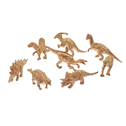 UPKOCH 8St goldenes Dinosauriermodell Spielzeuge Dinosaurier-Handwerk bürodeko büro Dekoration tortendeko Einschulung Wohnkultur Dinosaurier-Modellspielzeug pädagogisches Spielzeug Tier von UPKOCH