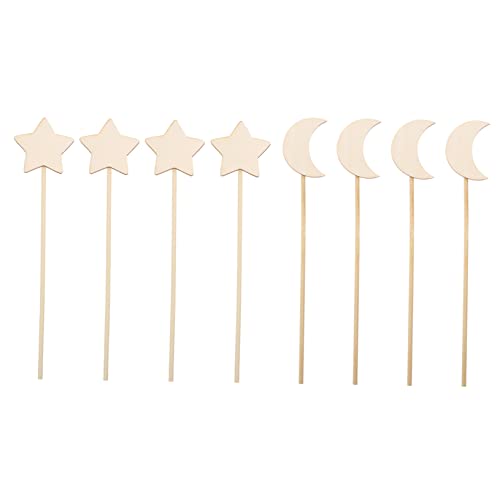 UPKOCH 8Stücke Zauberstäbe Aus Holz Für DIY Bastelset Mit Mond Und Sternzauberstäben Kreative Bastelprojekte Und Kindergeburtstage Magische Spielzeuge von UPKOCH