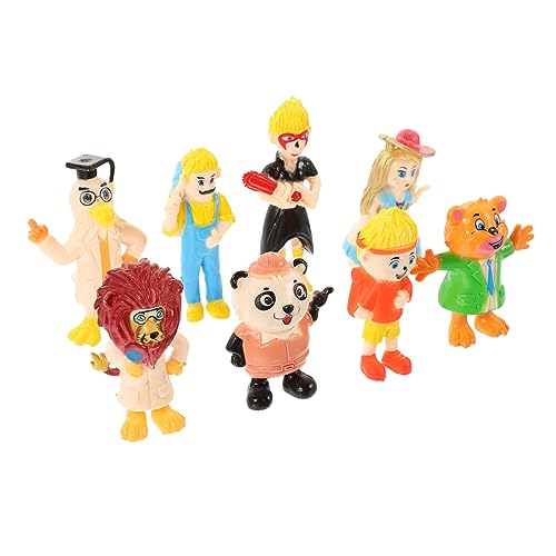 UPKOCH 8st Marionetten-tierverzierungen Mini-Menschen-Figur Zubehör Dekorationen Ornament Puppe Kinderzimmer Schmuck Lebensecht Bemalte Figuren Tiermenschenfiguren PVC von UPKOCH