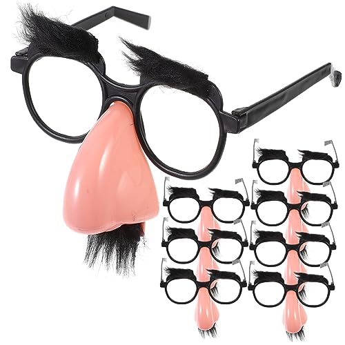 UPKOCH 8st Schwarze Schnurrbartbrille Party -Requisiten Lustige Partybrille Halloween-Requisiten Beheizte Bartbürste Brillen-nasenpads Anti-nasenpads Halloween-brillenkurs Maske Plastik von UPKOCH