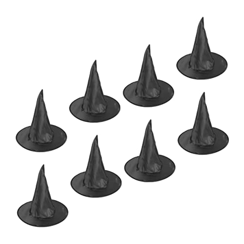 UPKOCH 8st Zaubererhut Hexen-partyhüte Hexenhut Besen Hut Im Halloween-stil Vintage Halloween-dekorationen Schwarze Partyhüte Aufblasbarer Hexenhut Hexenmütze Hut Halloween Stoff Black von UPKOCH