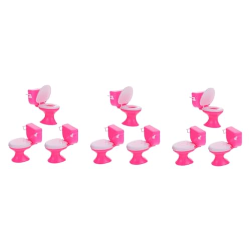 UPKOCH 9 STK Puppenhaus-Toilette Babymöbel Spielzeug für Babys Geschenke Mädchenspielzeug Stellen Sie Sich Spielzeug vor Puppenhaus-Badezimmer-Spielzeug Puzzle einstellen Statue Zylinder von UPKOCH