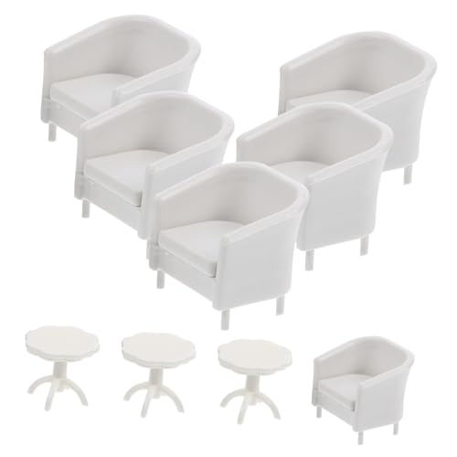 UPKOCH 9 Stück Miniaturmöbel Teiliges Kunststoff Tisch und Stuhlmodell für Mini Häuser Puppenstuben Deko und Mikrolandschaften Sicher und Realistisch für Kreative Dekorationen von UPKOCH