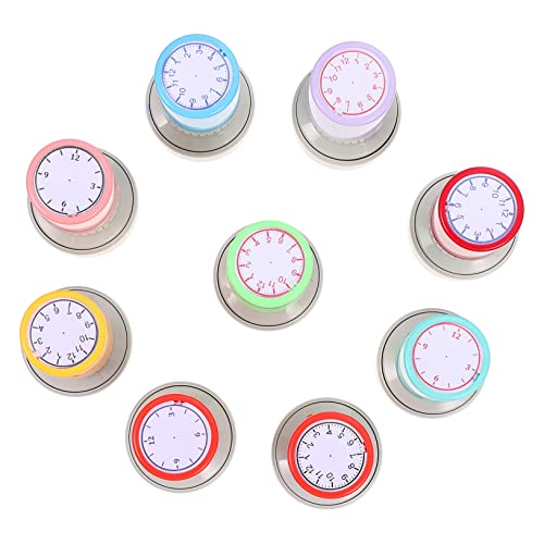 UPKOCH 9 Stück Uhrenstempel Lernuhr Stempel Stempel Uhr Stempelset Lernuhr Stempelset Uhrzeit Datum leise Wanduhr Flip-Uhr Uhrensiegel Zeit Lernen Siegel Abs von UPKOCH