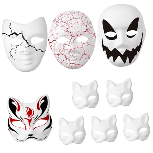 UPKOCH 9stücke Weiße Papiermasken Blank Masken Zum Basteln Masken Für Halloween Karneval Cosplay Leicht Zu Dekorieren Für Kreative Projekte Und Bastelbedarf von UPKOCH