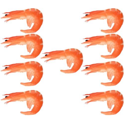 UPKOCH 9St realistisches Garnelenmodell Simulation von Meeresfrüchten Stellen Sie Sich vor, Essensspielzeug zu Sein tiegerbalm red deko Lebensmittel künstliche Garnelen Food-Modell von UPKOCH