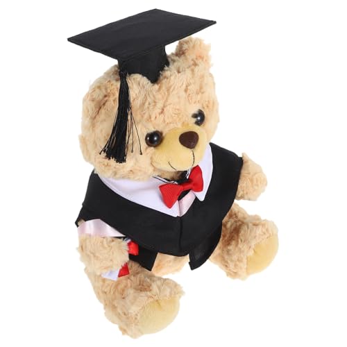 UPKOCH Abschlussbär Gegenwart Plüschbär Mit Kappe Quasten Set Abschlussgefüllte Bär Spielzeug Plüsch Abschlussbär Dolls Für Die Abschlussschule Schwarz von UPKOCH