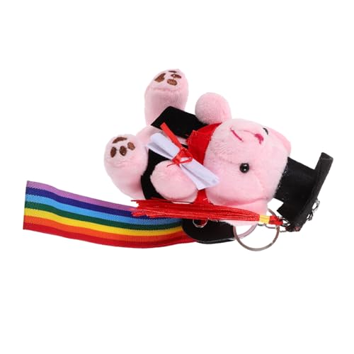UPKOCH Abschlussbär-plüschtier Schlüsselbund Für Ausgestopfter Bär Als Schlüsselanhänger Schlüsselbundanhänger Abschlussgeschenke Flauschiger Schlüsselanhänger Rosa Baumwolle von UPKOCH